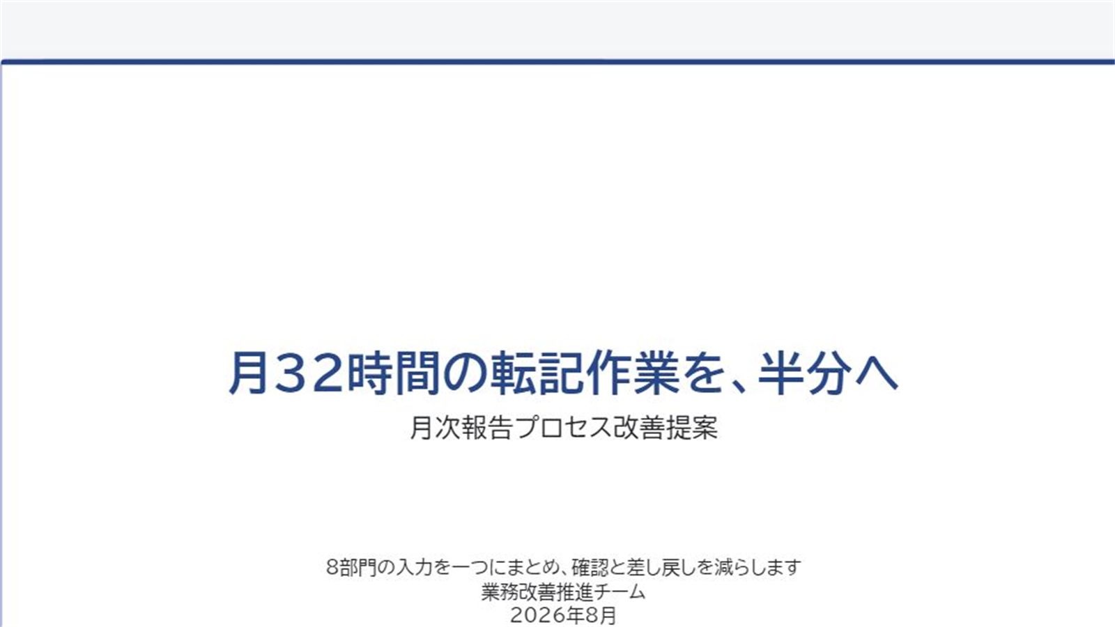 業務改善・プロジェクト提案の完成スライド